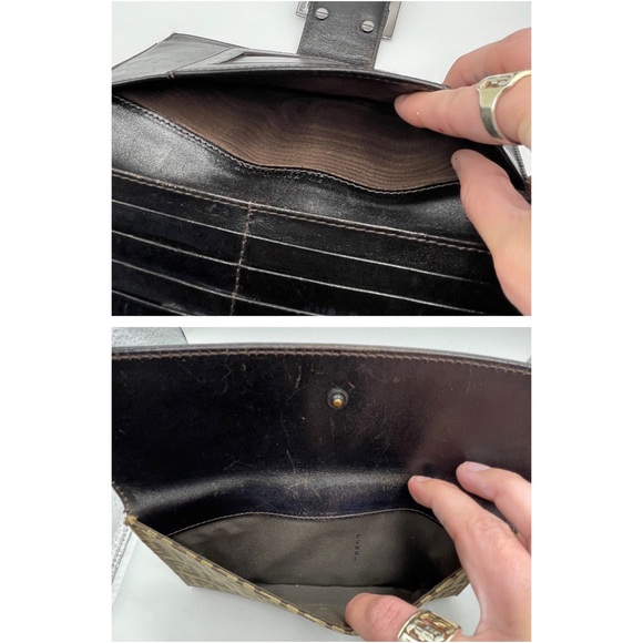 Fendi Zucchino Canvas Logo Buckle Flap Wallet - Picture 11 of 16